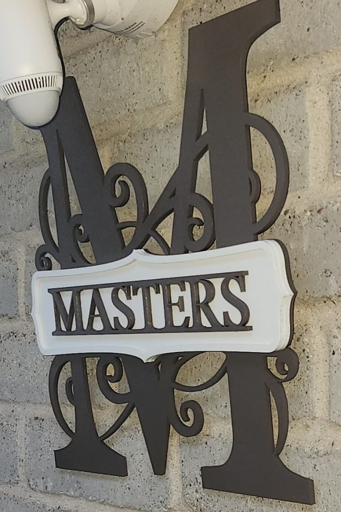 A sign that says masters on it.